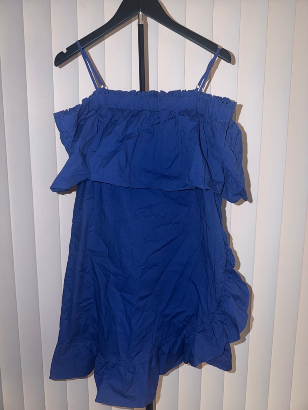 Who What Wear Cobalt Blue Ruffle Dress